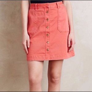 Pilcro & The Letterpress Button Down Skirt